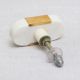 White Oval Golden Stone Dresser Knobs